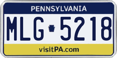 PA license plate MLG5218