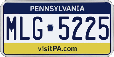 PA license plate MLG5225