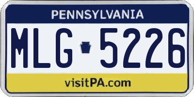 PA license plate MLG5226