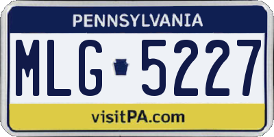 PA license plate MLG5227
