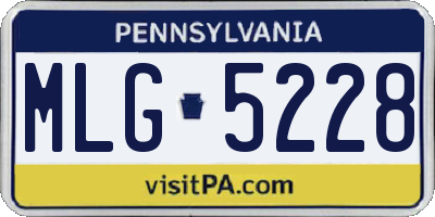 PA license plate MLG5228
