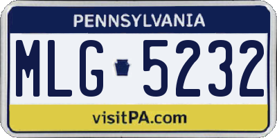 PA license plate MLG5232