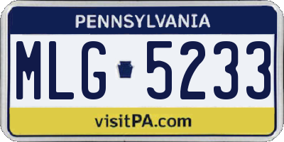PA license plate MLG5233