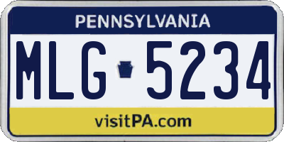 PA license plate MLG5234