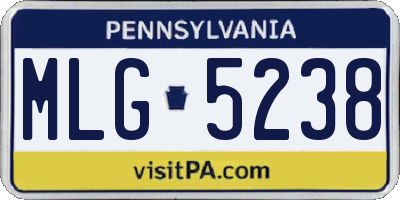 PA license plate MLG5238