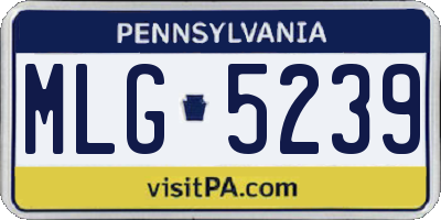 PA license plate MLG5239