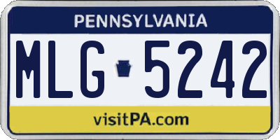 PA license plate MLG5242