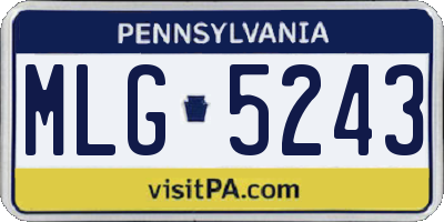 PA license plate MLG5243