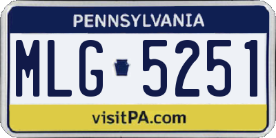 PA license plate MLG5251