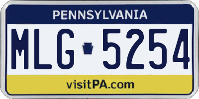 PA license plate MLG5254