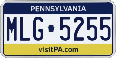 PA license plate MLG5255