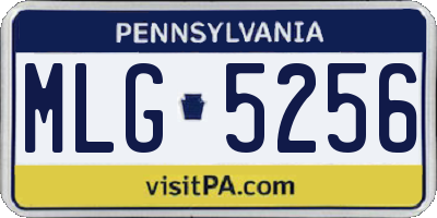 PA license plate MLG5256