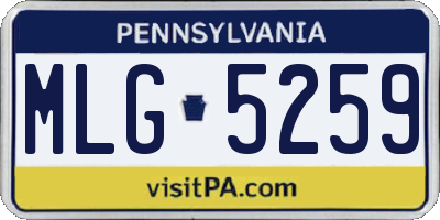 PA license plate MLG5259
