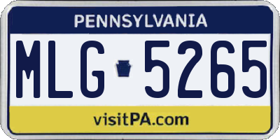 PA license plate MLG5265