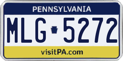 PA license plate MLG5272