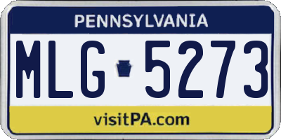 PA license plate MLG5273