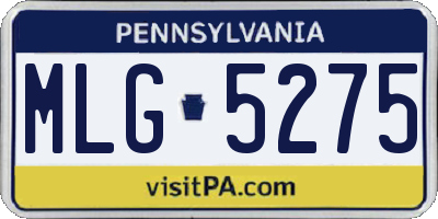 PA license plate MLG5275