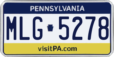 PA license plate MLG5278