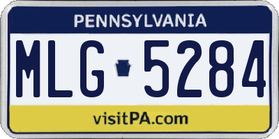 PA license plate MLG5284