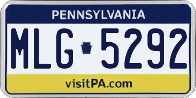 PA license plate MLG5292