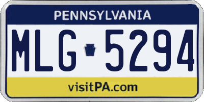 PA license plate MLG5294