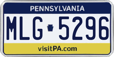 PA license plate MLG5296