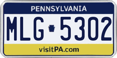 PA license plate MLG5302