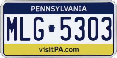 PA license plate MLG5303