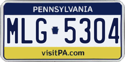 PA license plate MLG5304