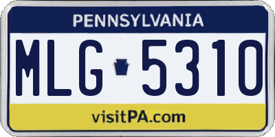 PA license plate MLG5310