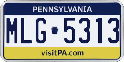 PA license plate MLG5313