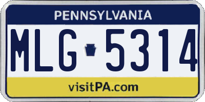 PA license plate MLG5314