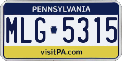PA license plate MLG5315