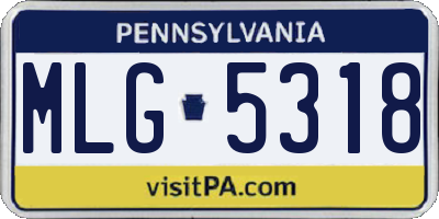 PA license plate MLG5318