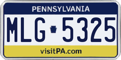 PA license plate MLG5325