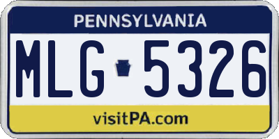 PA license plate MLG5326