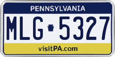 PA license plate MLG5327
