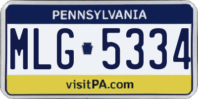 PA license plate MLG5334