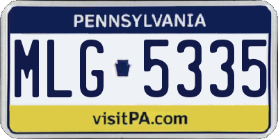 PA license plate MLG5335