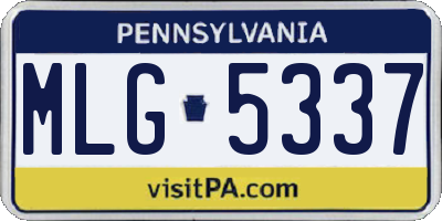 PA license plate MLG5337
