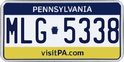 PA license plate MLG5338