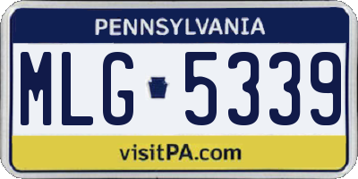 PA license plate MLG5339
