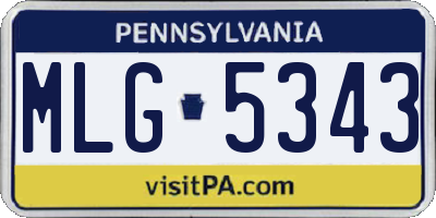 PA license plate MLG5343