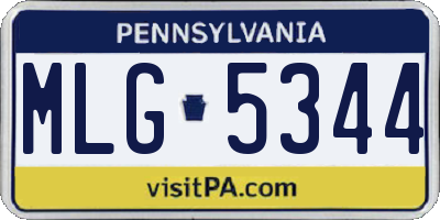 PA license plate MLG5344