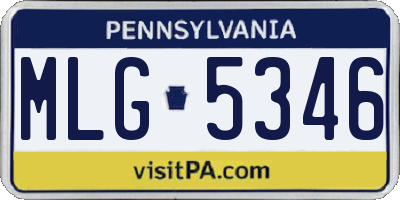 PA license plate MLG5346
