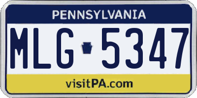 PA license plate MLG5347