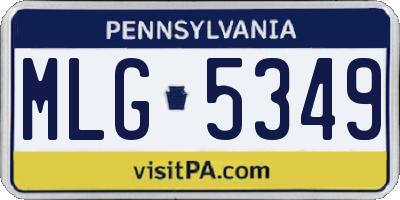PA license plate MLG5349