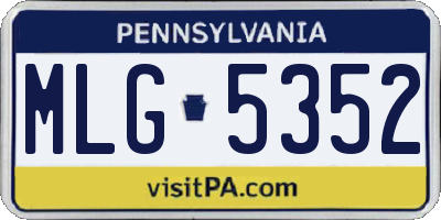 PA license plate MLG5352