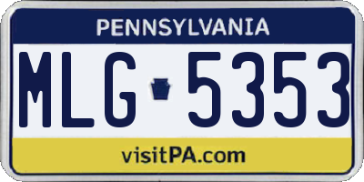 PA license plate MLG5353