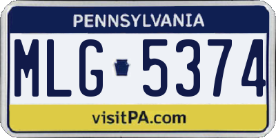 PA license plate MLG5374
